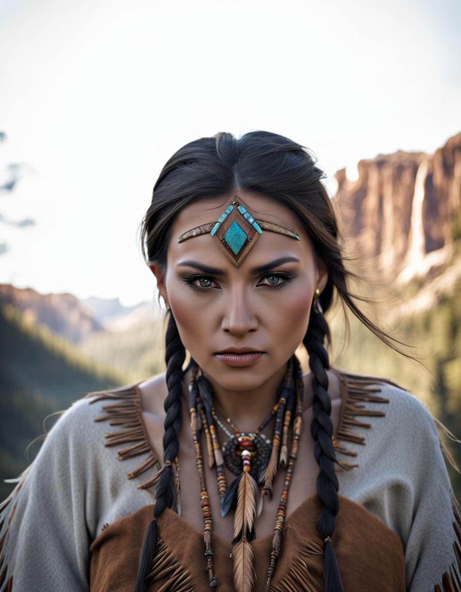 Fierce and Proud Native American Woman
