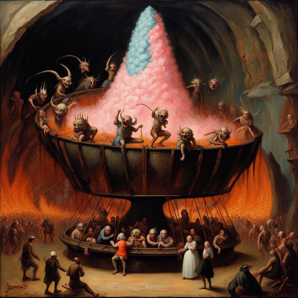 Infernal Theme Park in Renaissance Grotesque Style