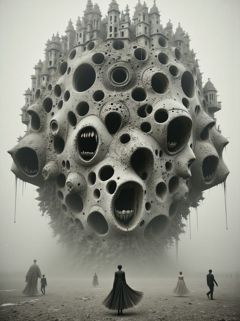 Giant Mechanical Man Crawls Through Desolate City