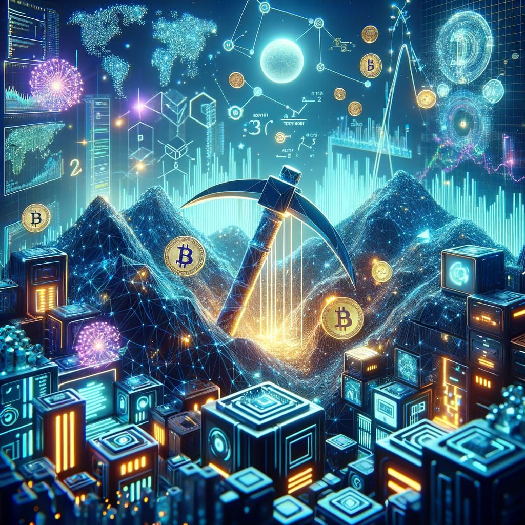 Dynamic Crypto Visualization in a Neon Digital Landscape