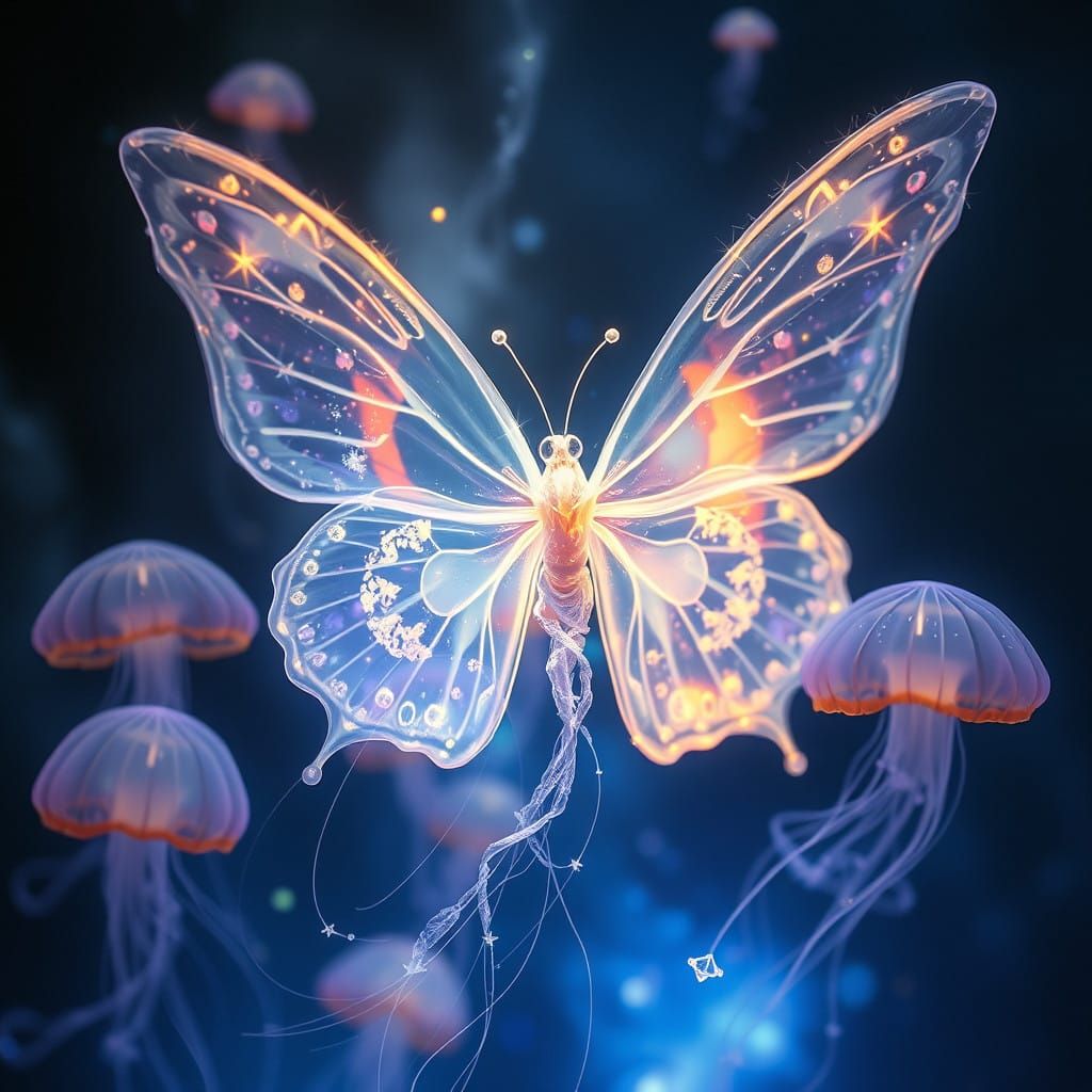 Quantum Butterfly Dances with Jellyfish in Ethereal Space