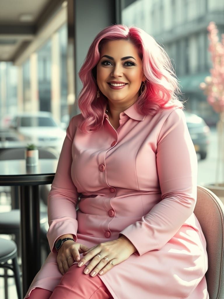 Hyperrealistic Monochrome Portrait of a Confident Woman in P...