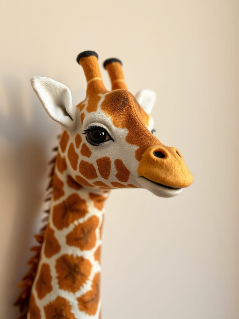 Surreal Giraffe Made of Doll Heads