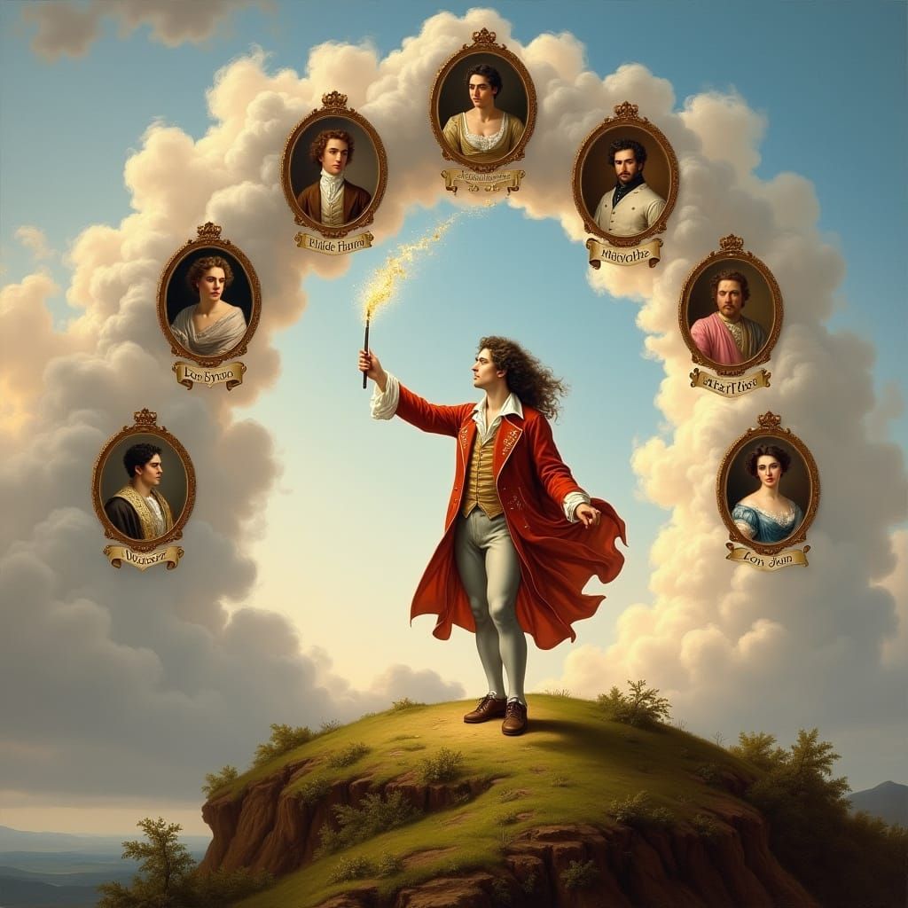 Lord Byron Waving Magic Wand, Turner Style