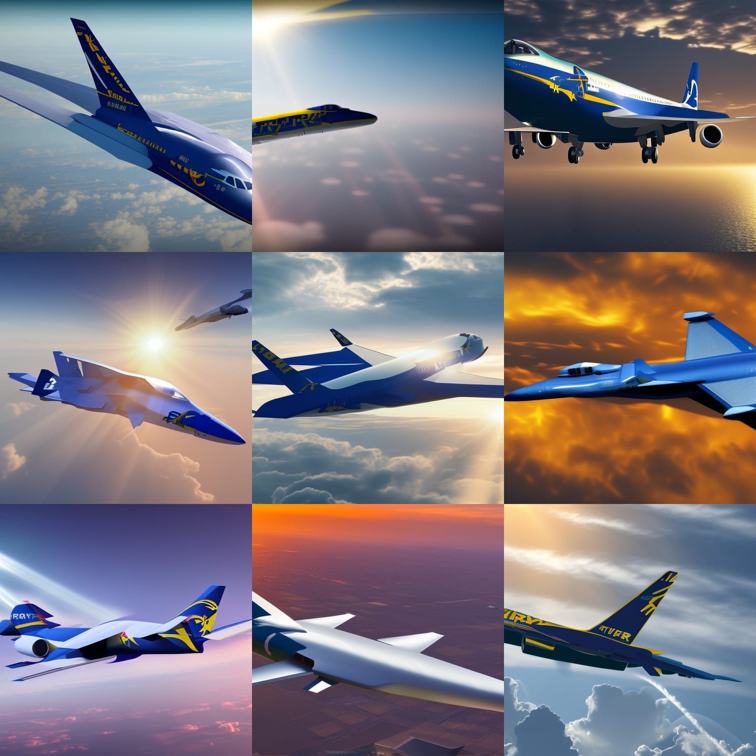 Futuristic Ryanair Fighter Plane in Film Style