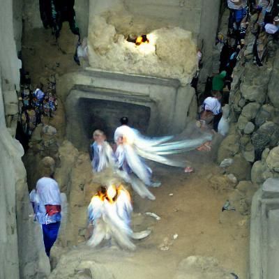 Ethereal Spirits Emerging from Sepulcher