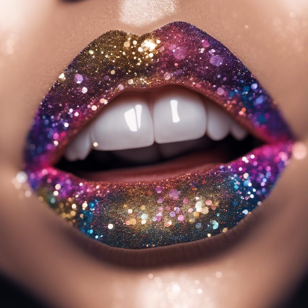 Glittery lips