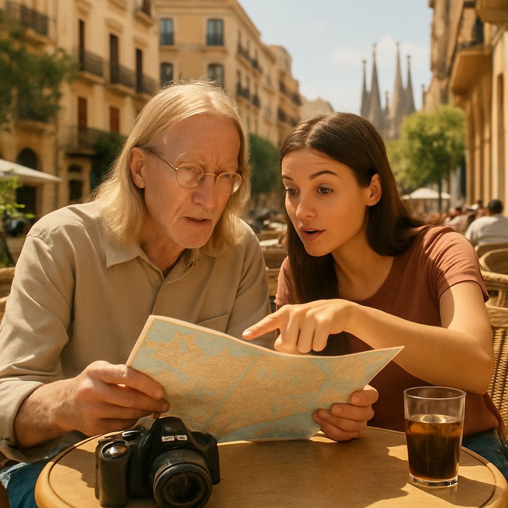 Barcelona Explorers Planning Their Route