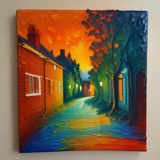 English Sunset: Expressionist Oil Painting with Impasto
