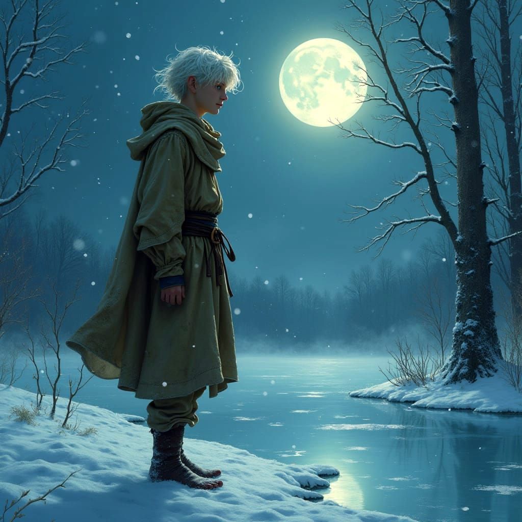 Midnight Frost Spirit in Medieval Robes