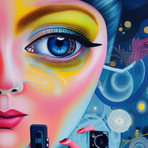 Fashion Woman in Futuristic Digital Art