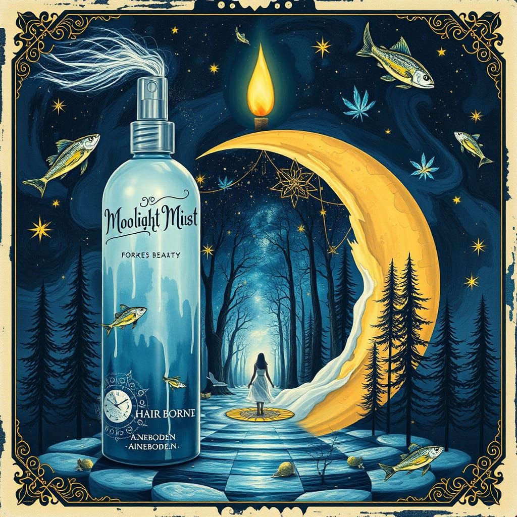 Ethereal Hairspray Bottle in Cosmic Portal Scene