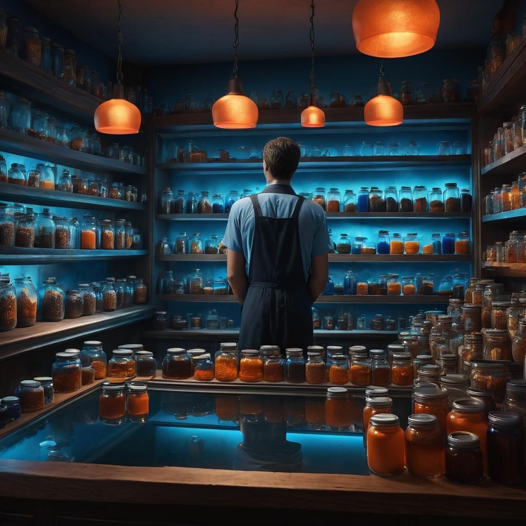 Ethereal Horror: Body Part Shop in Dark Fantasy Style