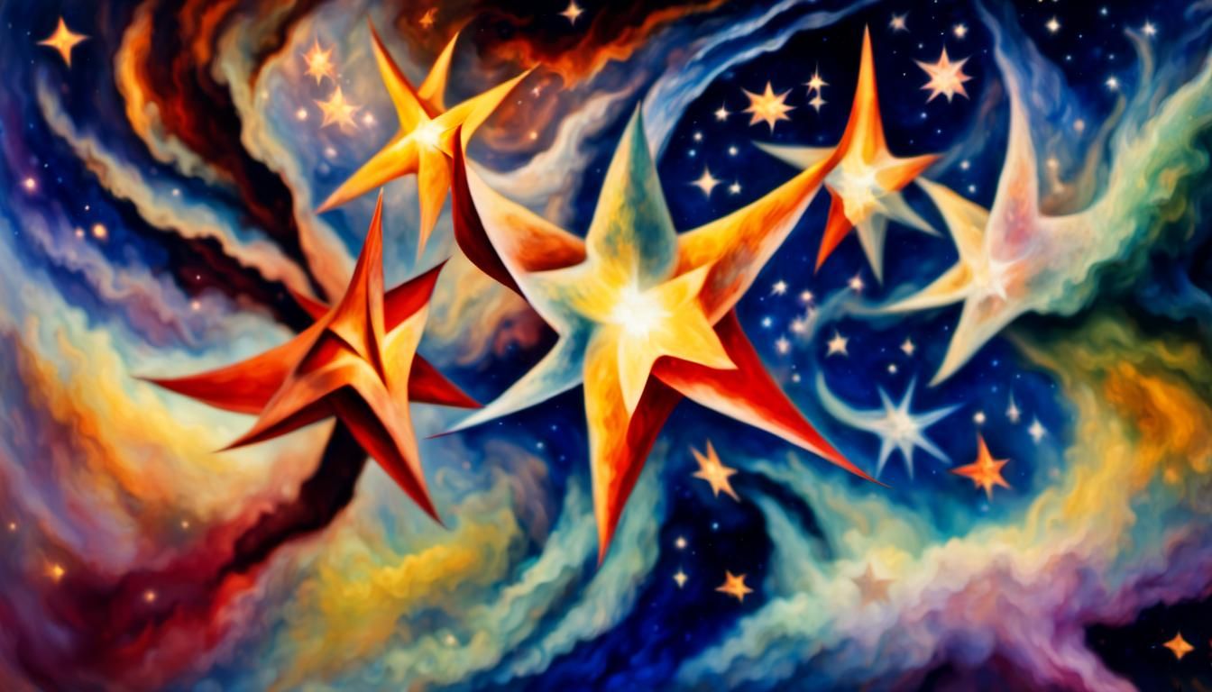 Vibrant Star Cluster in Abstract Style