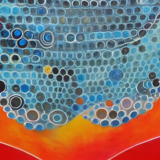 Abstract Acrylic Flowing Lines and Geometric Shapes