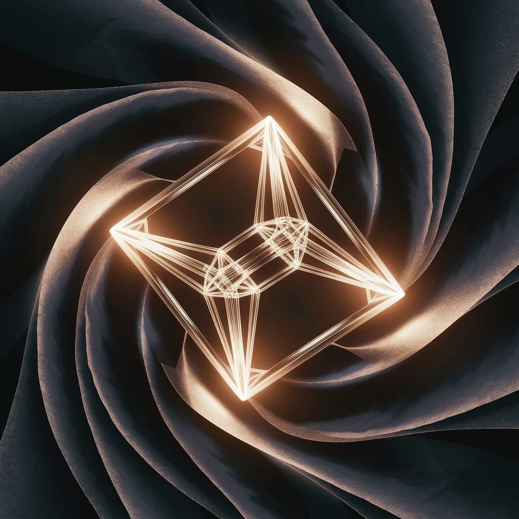 Glowing Tesseract in Ethereal Digital Art