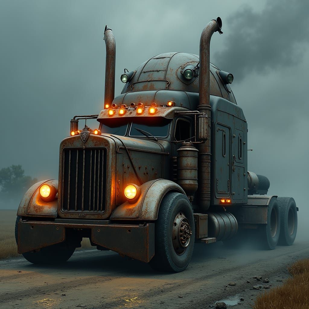 Twisted Gothic Semi-Truck Beasts of Dark Surrealism