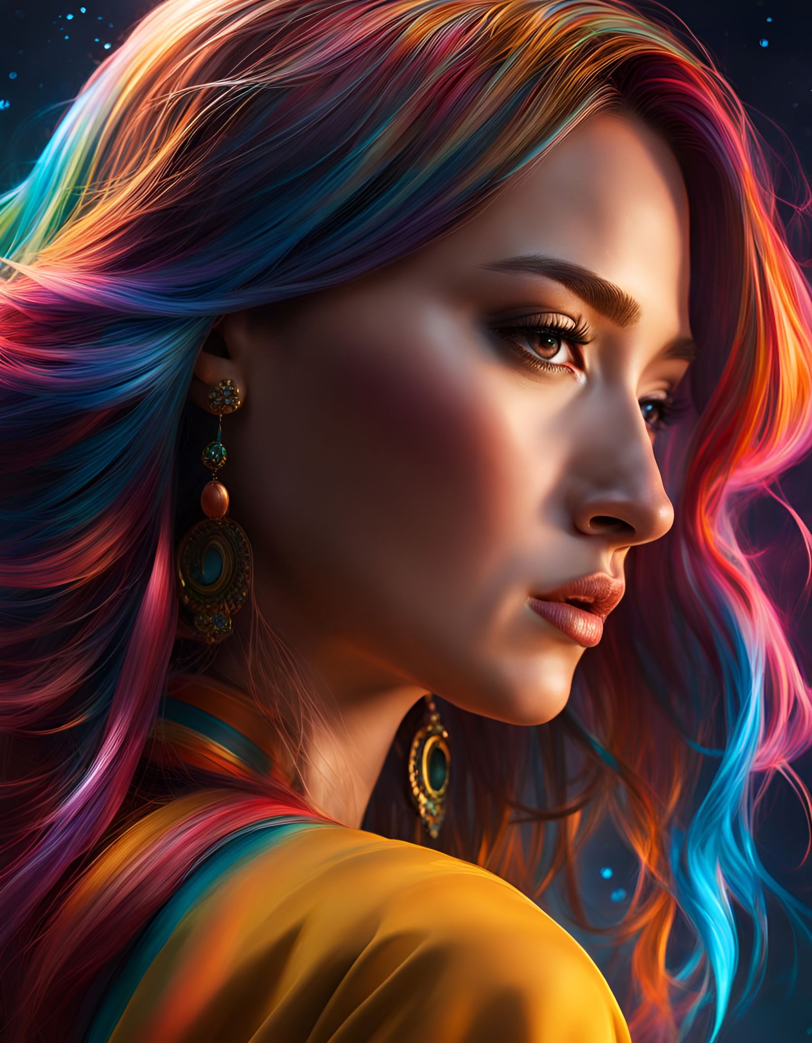 Hyperrealistic Portrait in Splash Art Style