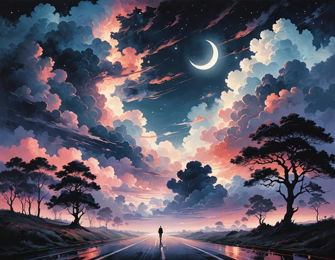 Ethereal Evening Love Song: Intricate Digital Art