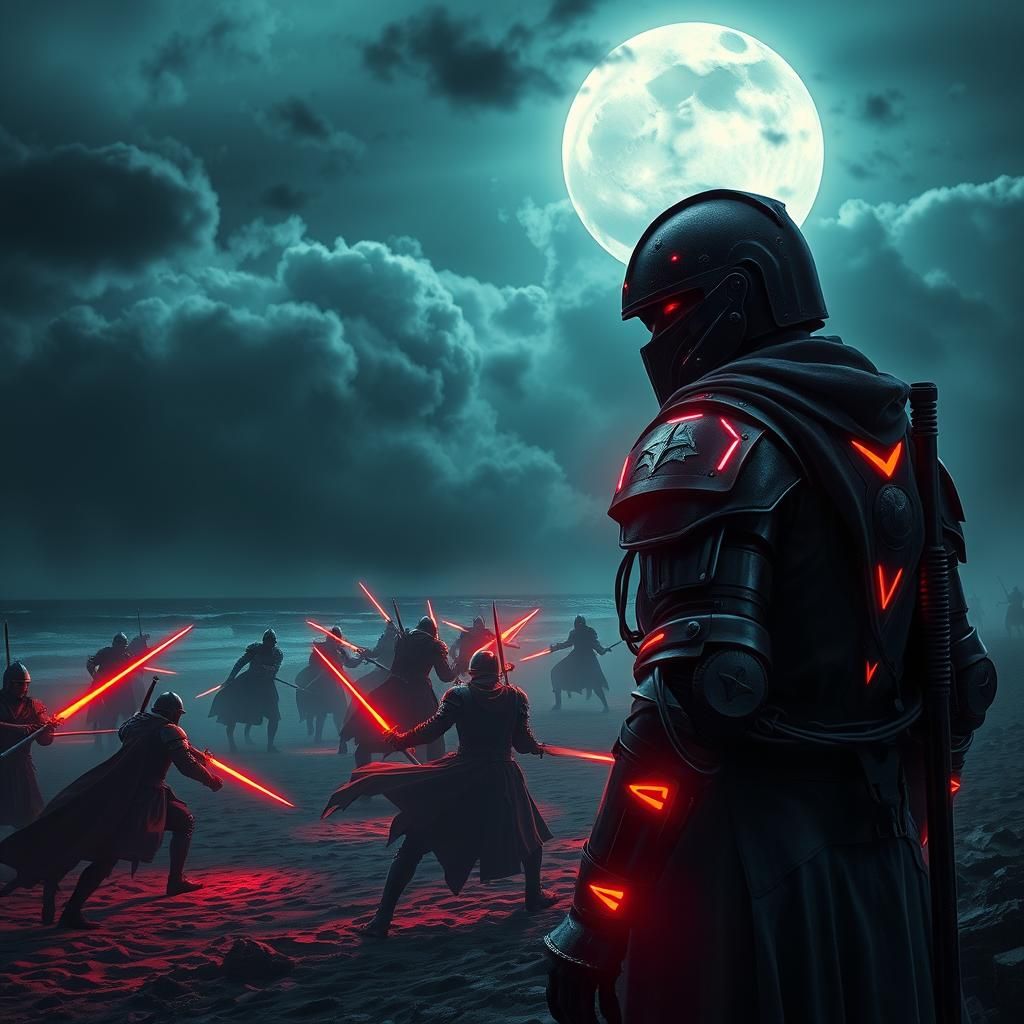 Cyberpunk Soldier Ambushes Medieval Battle