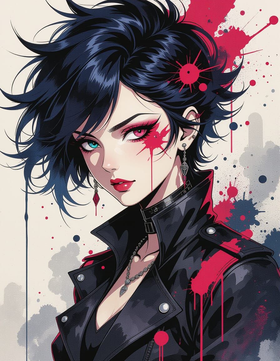 Chaos Erupts into Beauty: Goth Cyberpunk Collage