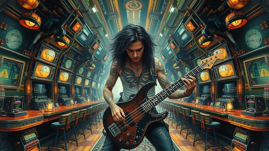 Cyberpunk Rockstar's Interdimensional Guitar Solo