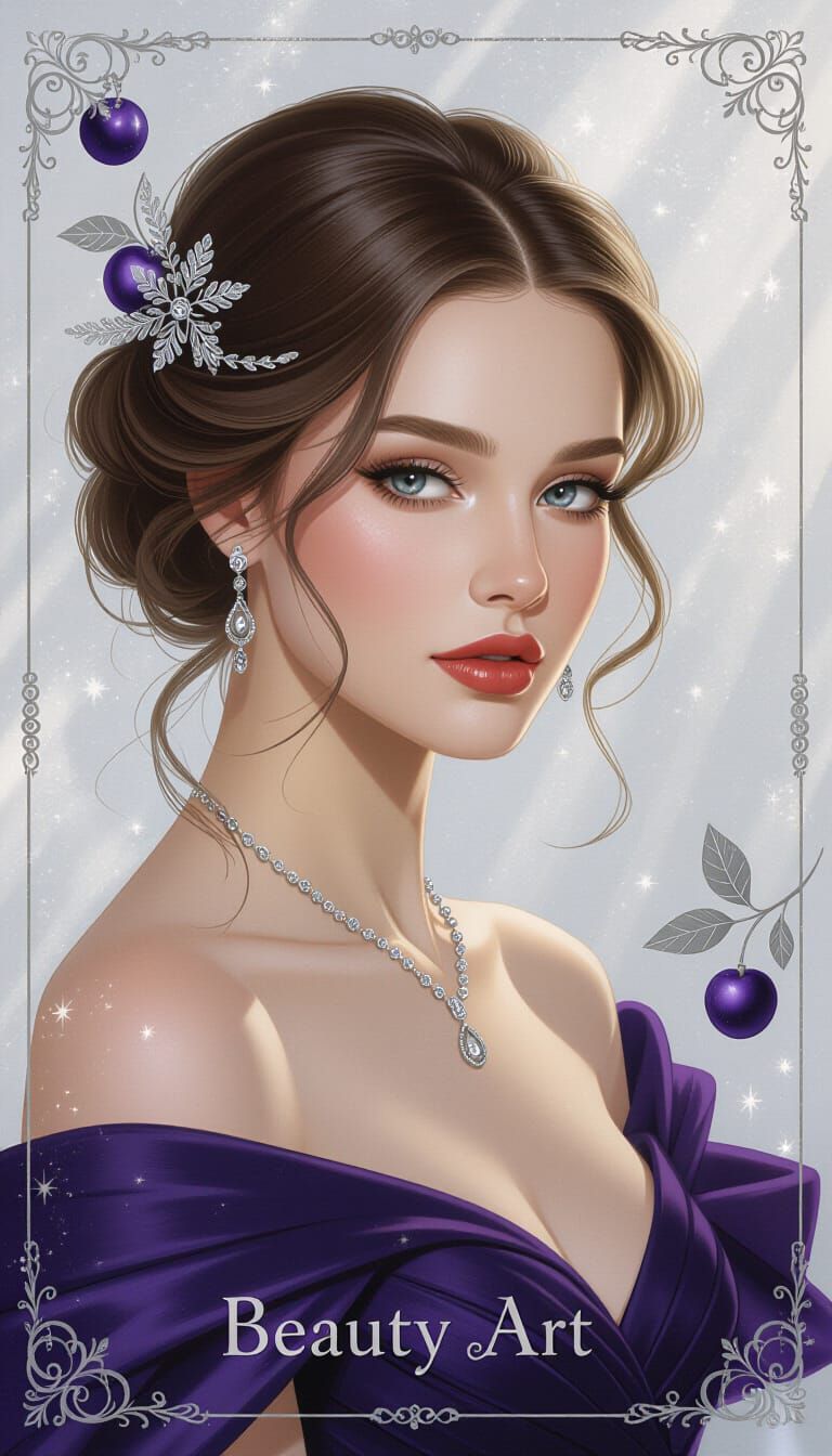 Elegant Woman Portrait in Pencil Drawing Style