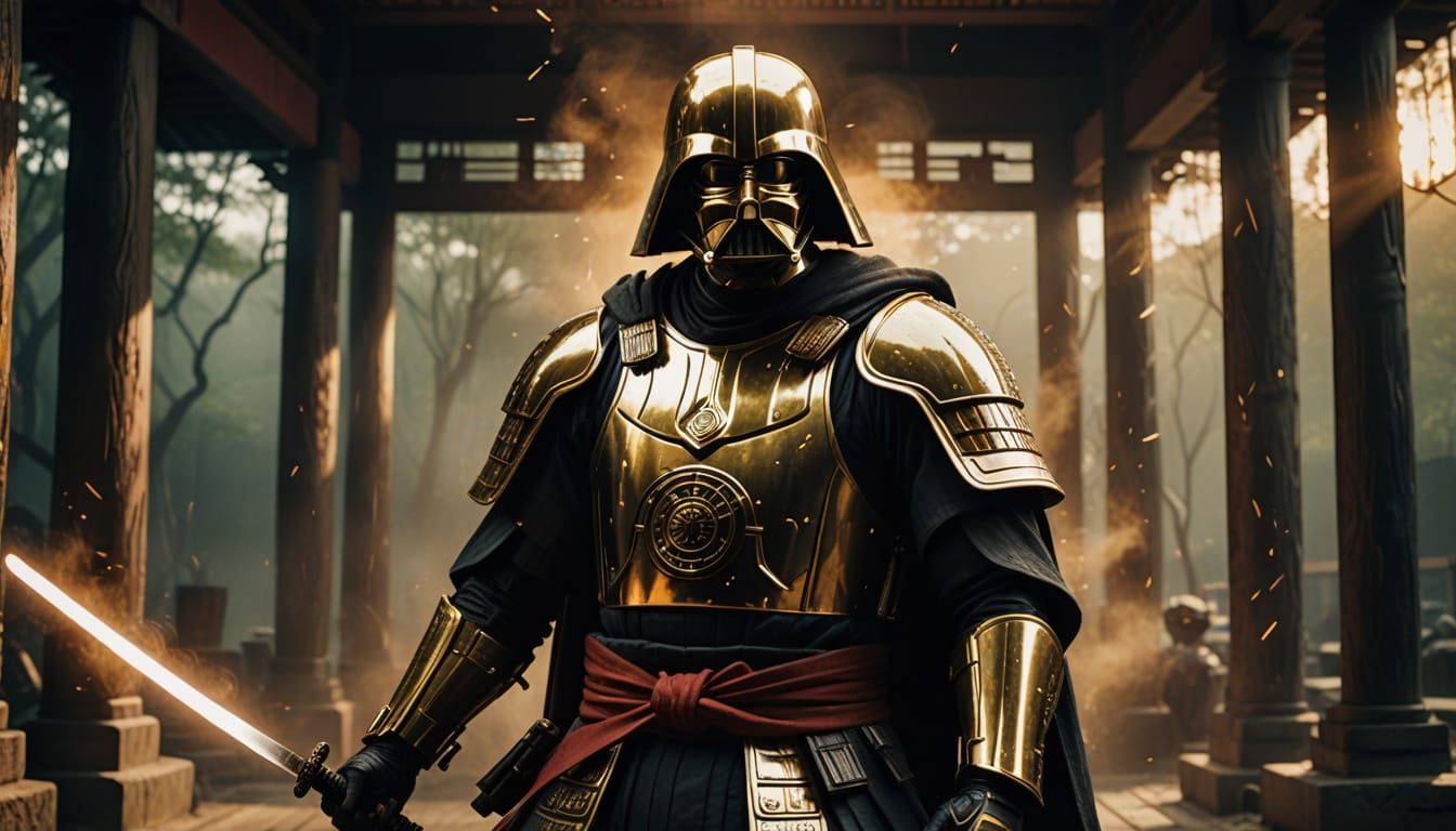 Darth Vader in Golden Samurai Armor