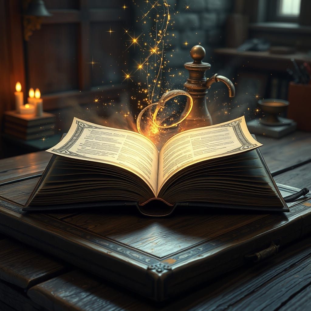 Ancient Tome Unleashes Arcane Secrets in a Blazing Medieval....