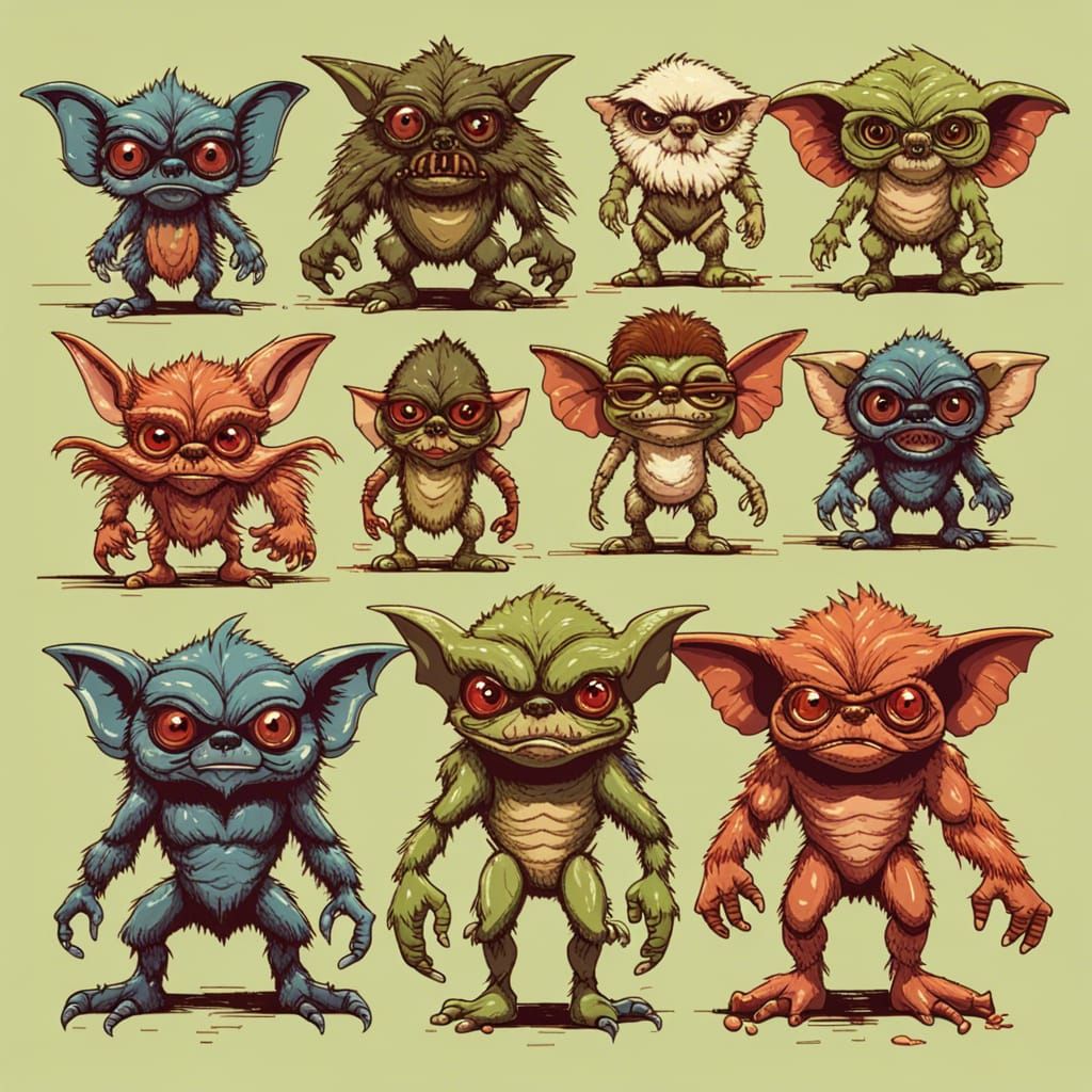Gremlins in 16-bit Pixel Art Style