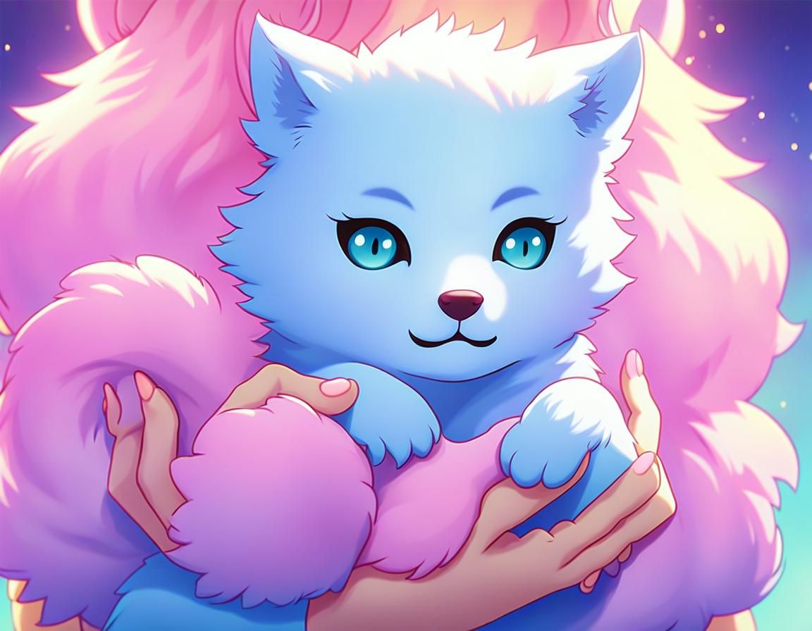 Wolf Cub in a Gentle Embrace, Anime-Inspired Key Visual