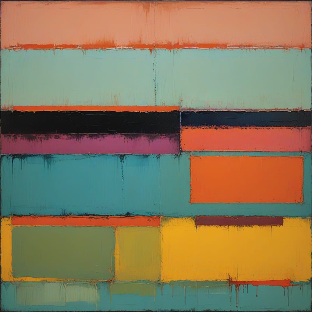 Vibrant Abstract Landscape in Neon Accents and Soft Colors