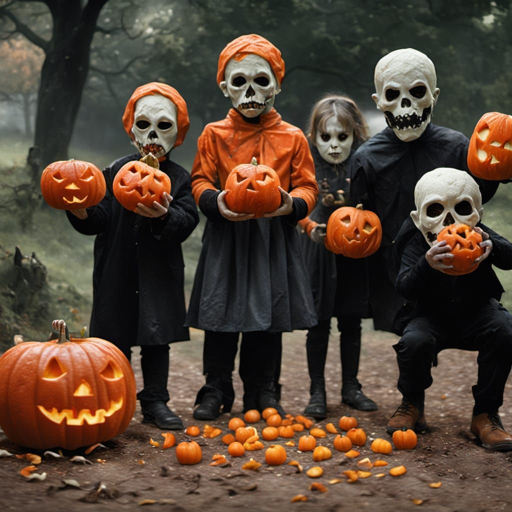 Horror Movie Scene: Decomposing Fruit for Trick-or-Treaters