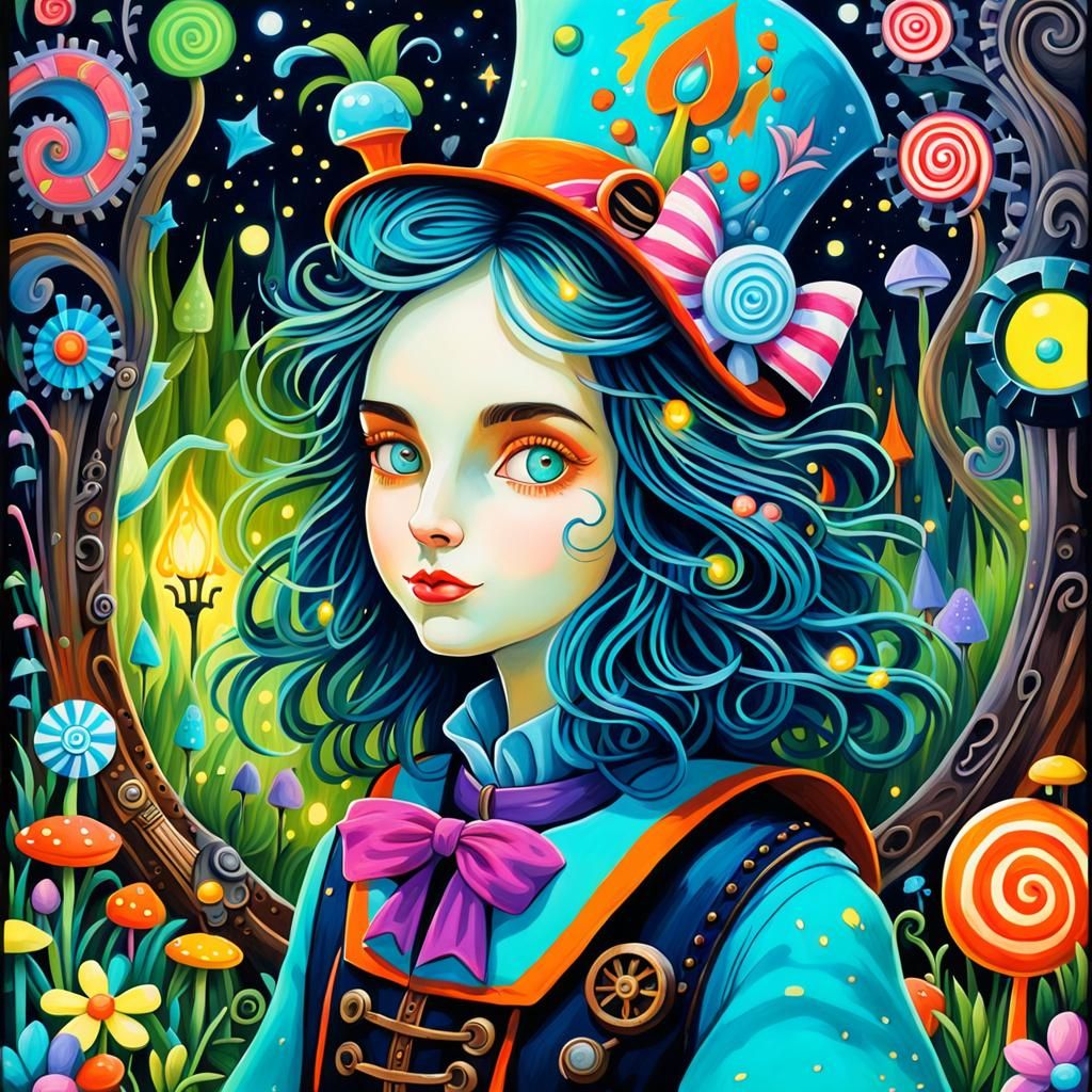Steampunk Alice in Candy Wonderland by Leonora Carrington