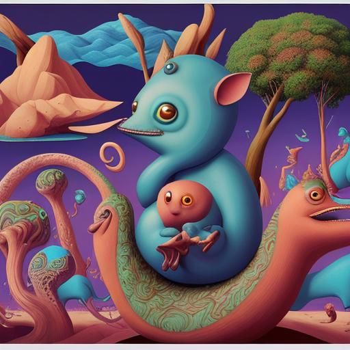 Surreal Animals in a Peculiar Art Style