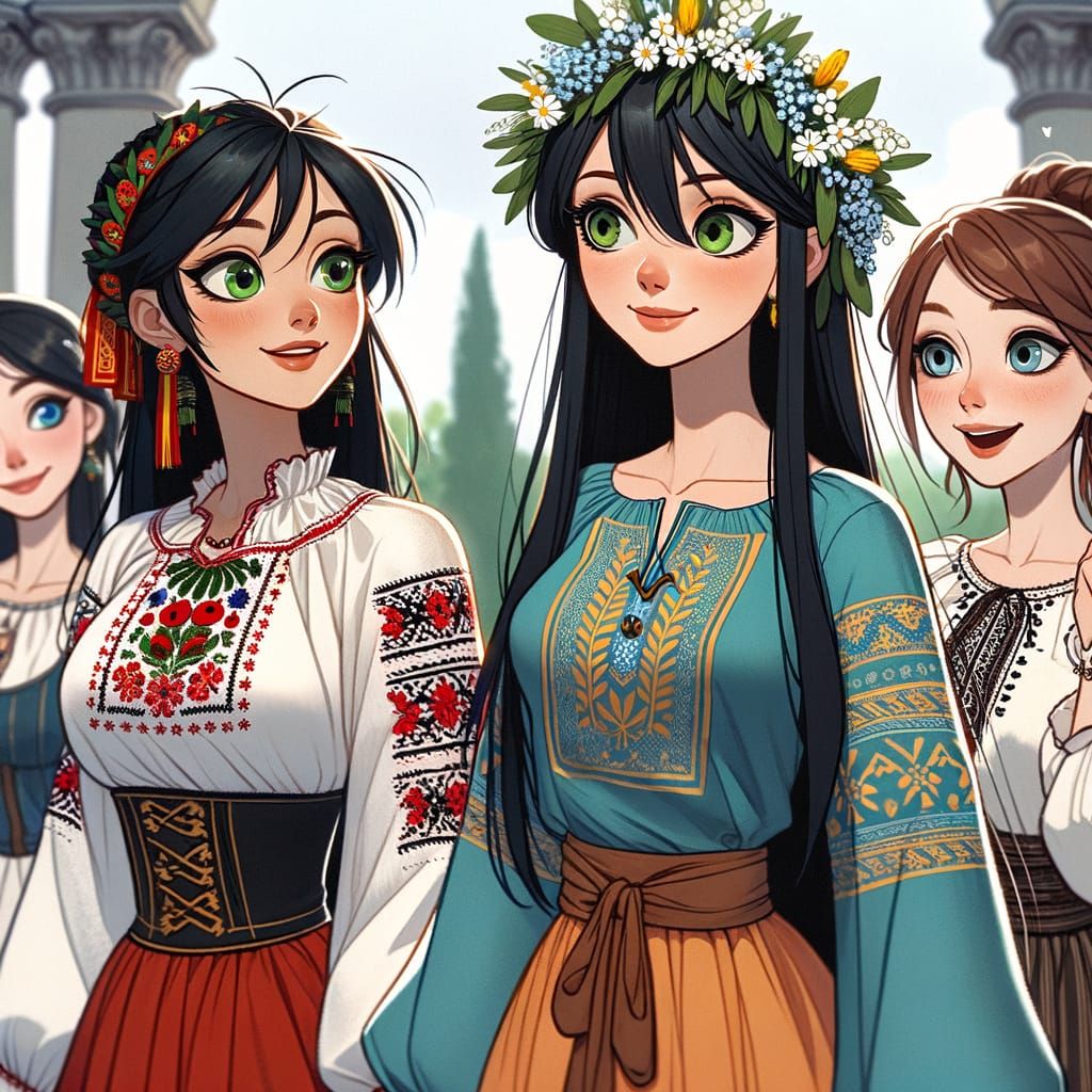 Classical Animation Russian Queens in Traditional Ukrainian ...