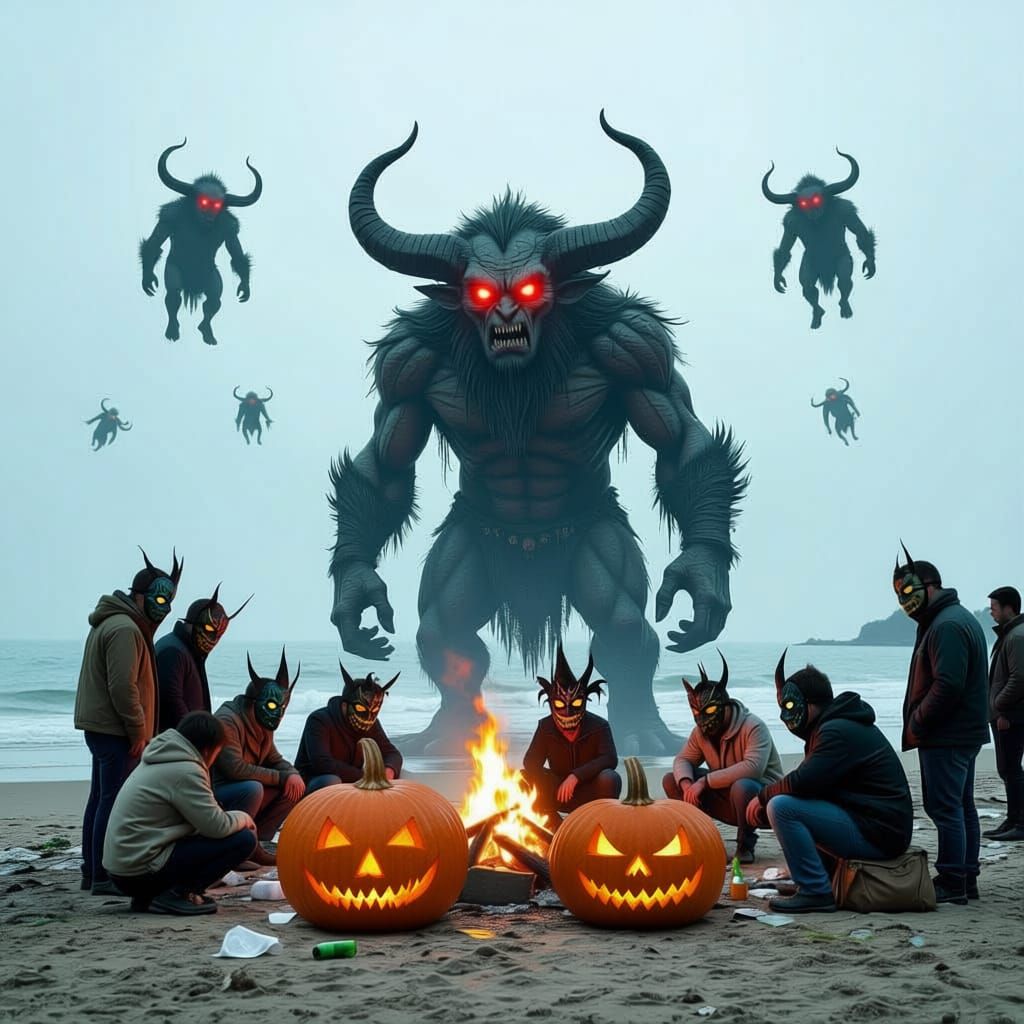 Ravens Descend on Beach Bonfire Gathering