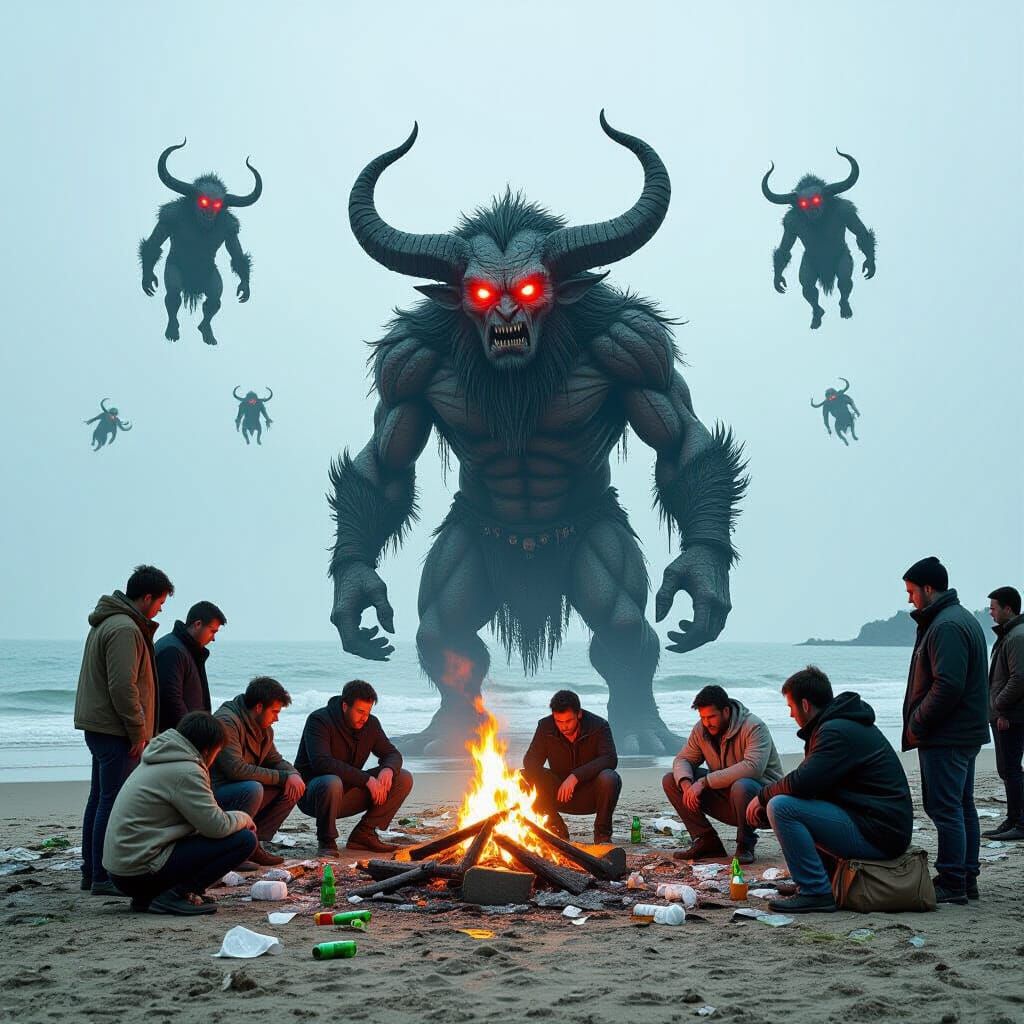 Ravens Overlook Bonfire Gathering on Beach