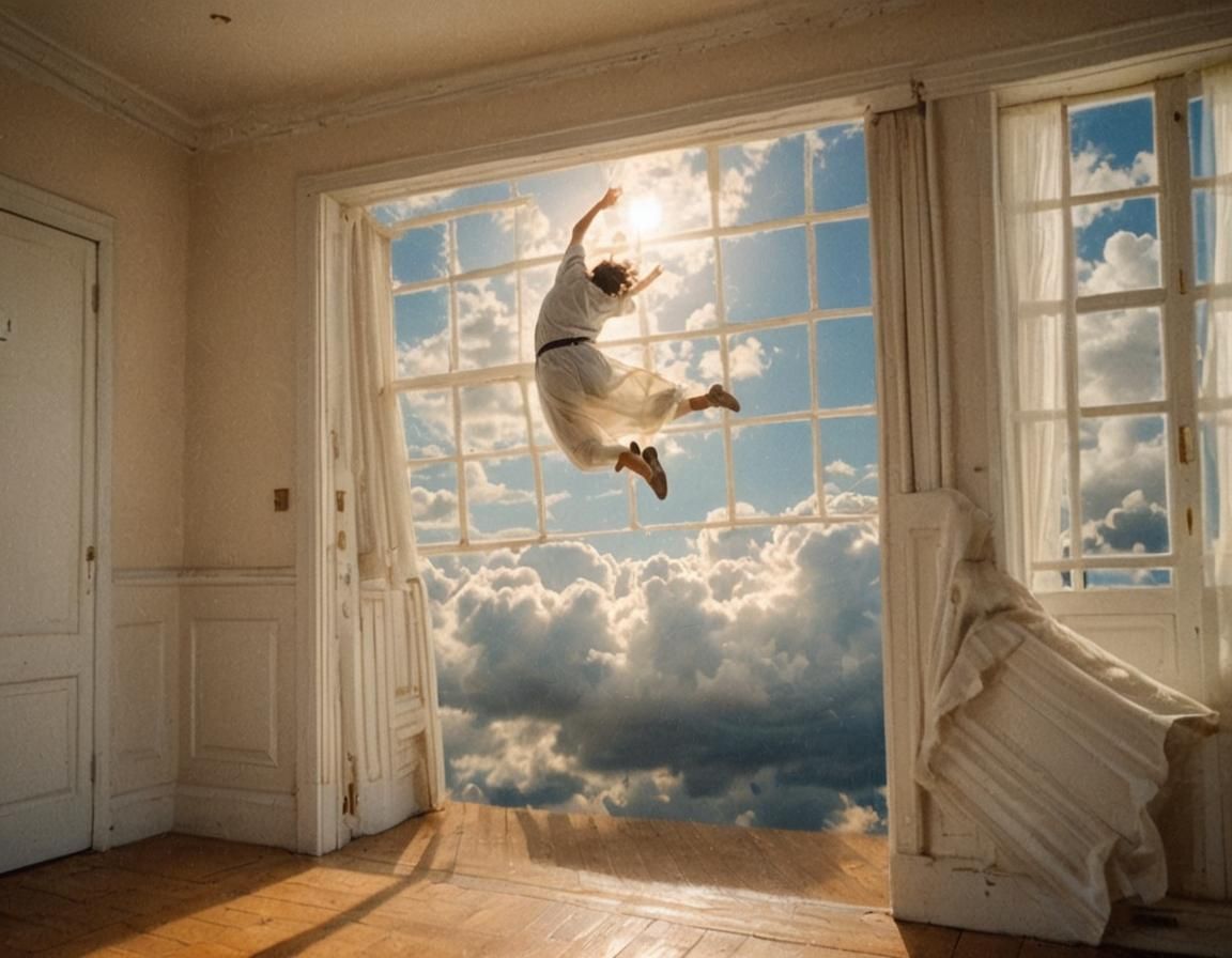 Dreamlike Ascent in Warm Natural Light Photography