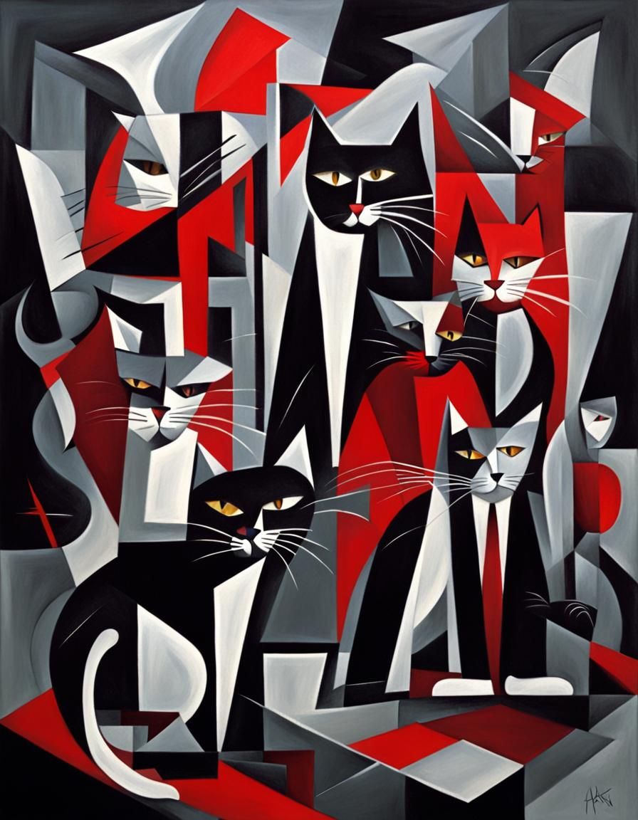 Cats in a Trad Jazz Band, Cubist Style