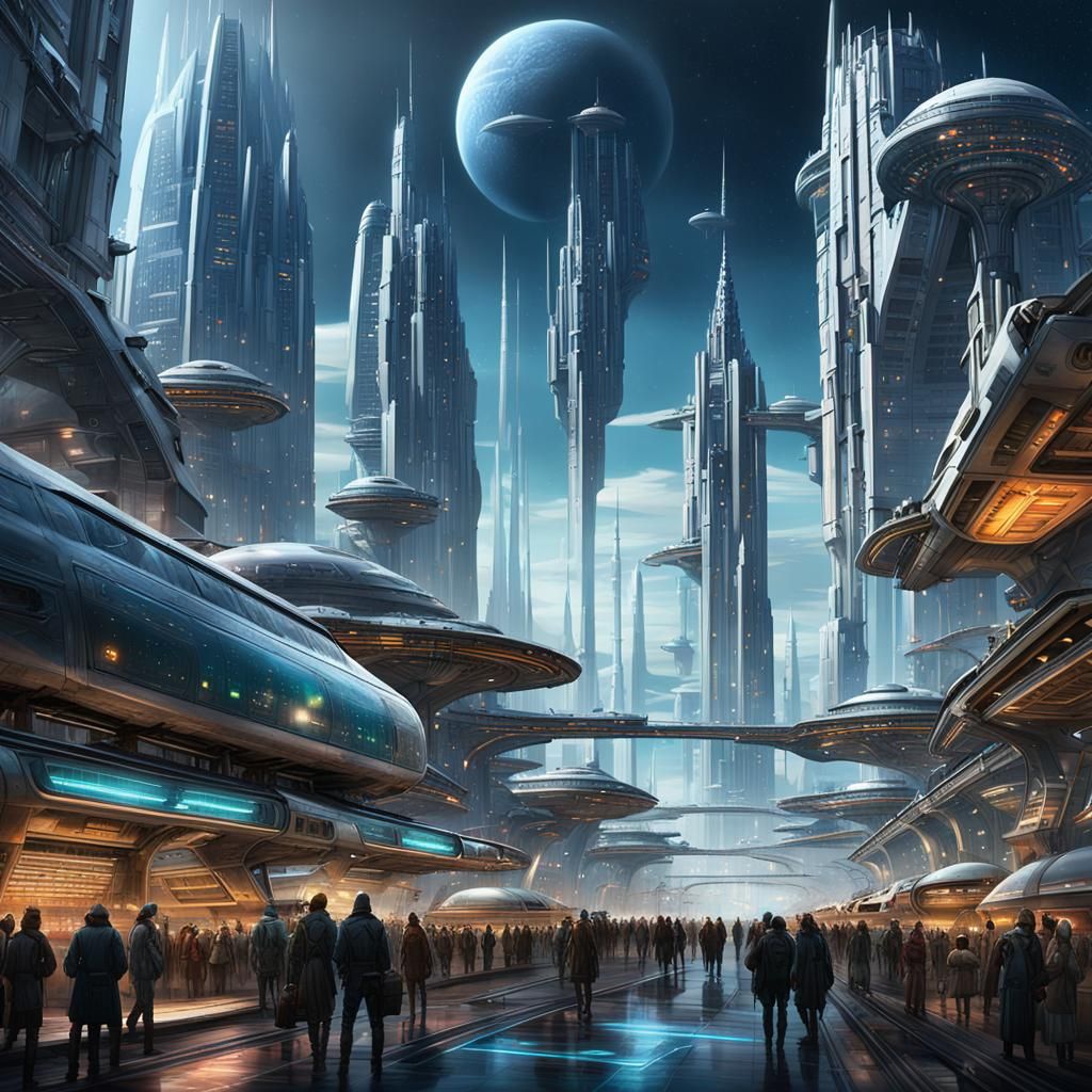 Futuristic Lunarpunk City on Alien Planet