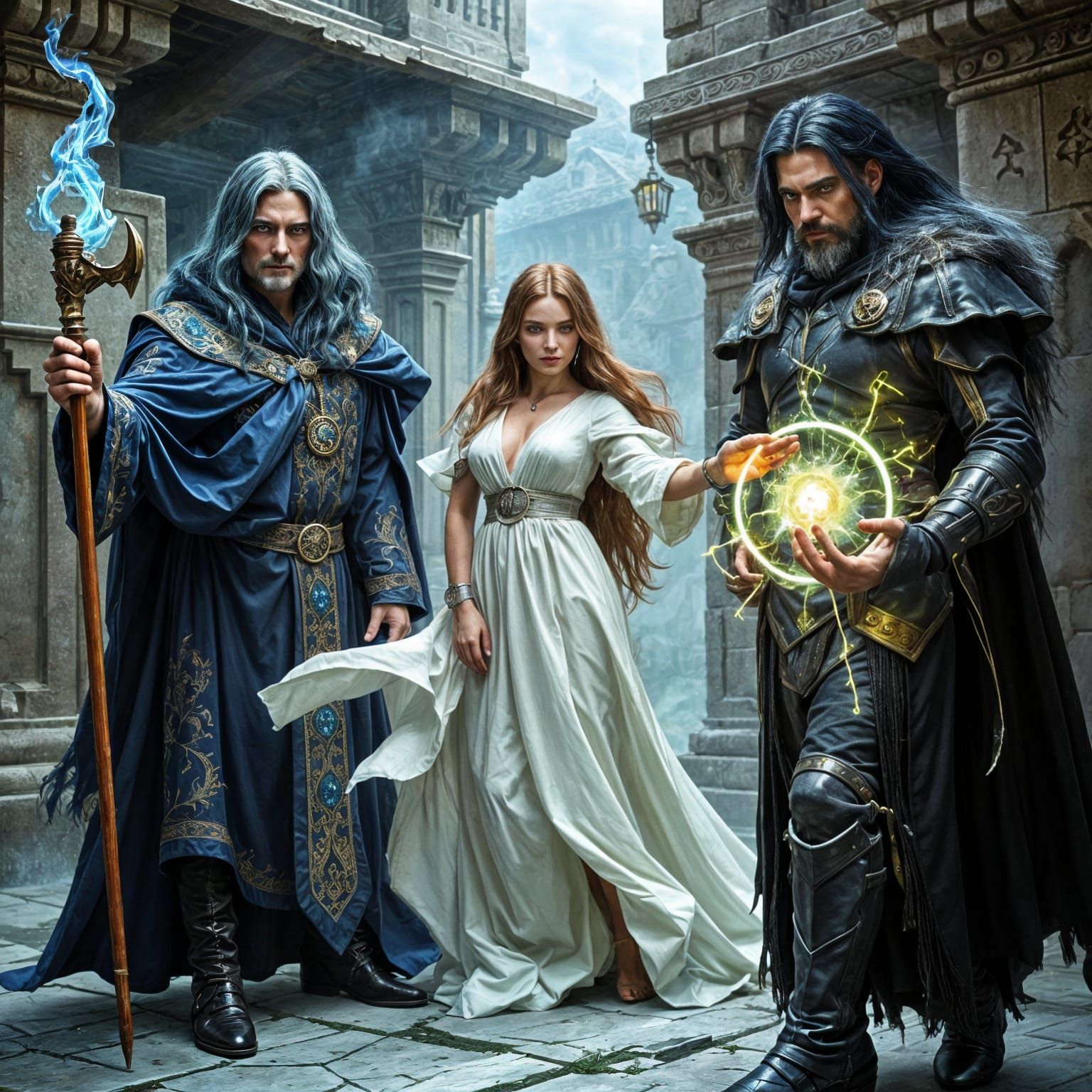 Epic Fantasy Heroes Unite in Realistic Hyperdetailed Style