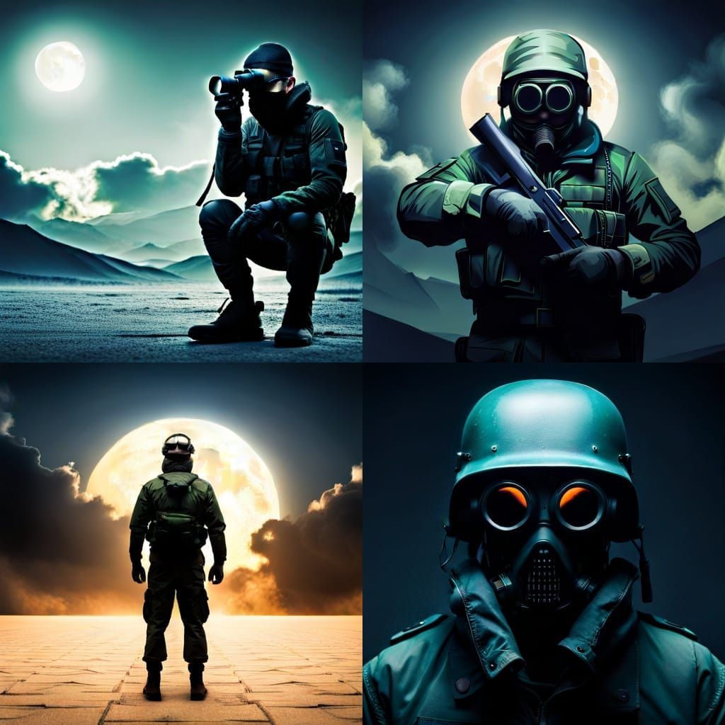 Soldier with Night Vision Goggles and Balaclava