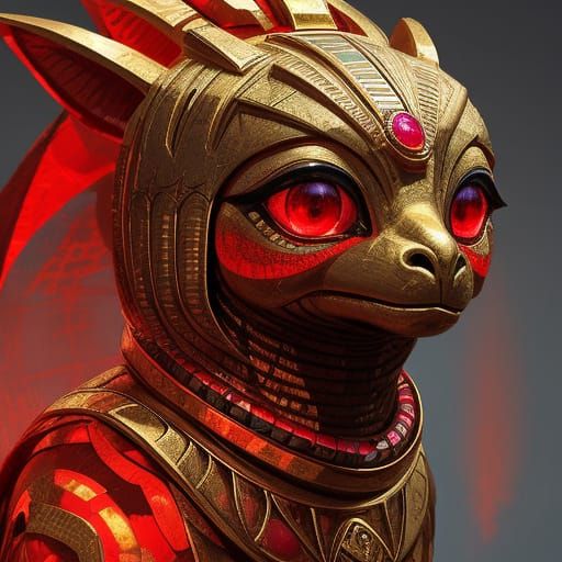 Egyptian Mummified Monster with Glowing Red Eyes