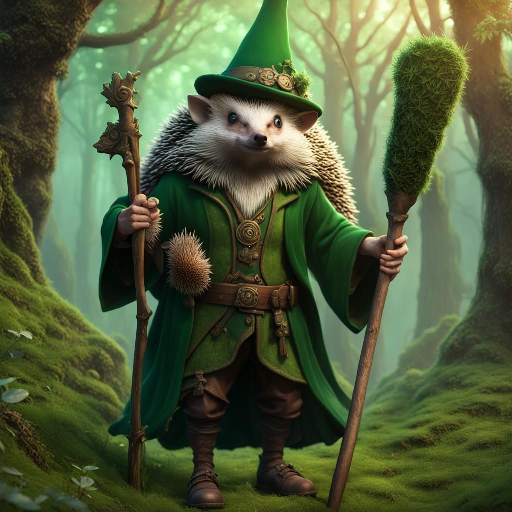 Hedgehog Wizard in Fantasy Concept Art