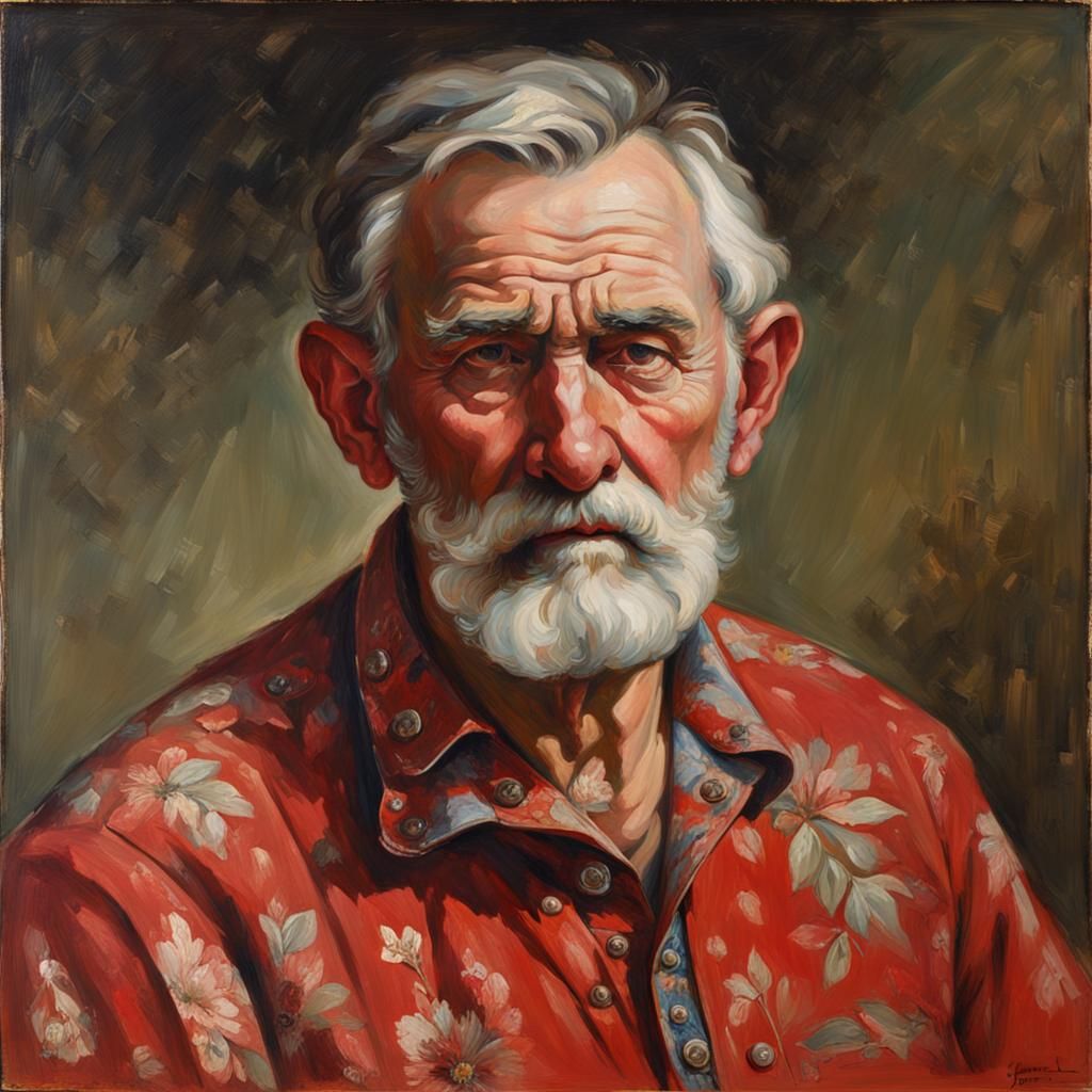 Polish Silversmith Portrait in Oil Painting Style