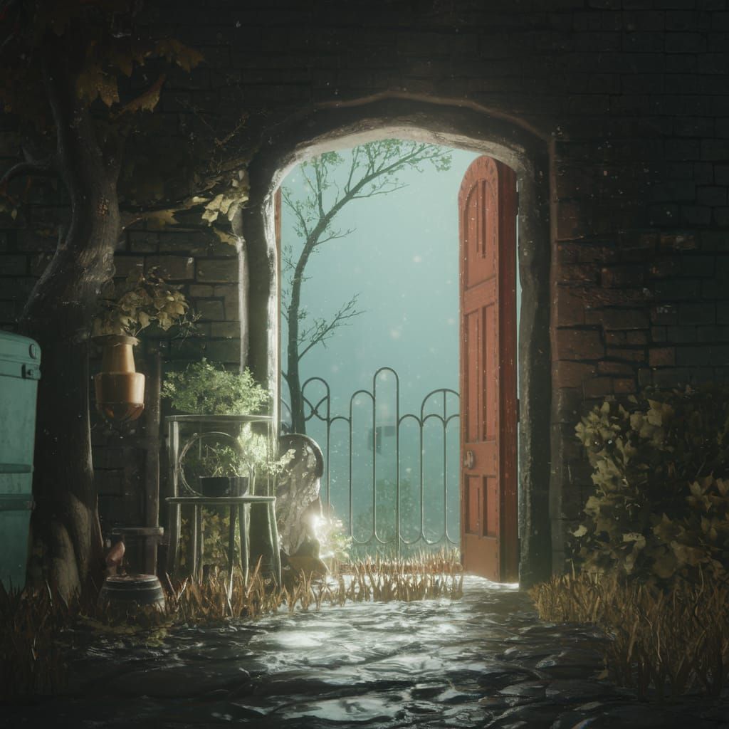 Surreal Underground Realm Unveiled by Hidden Door