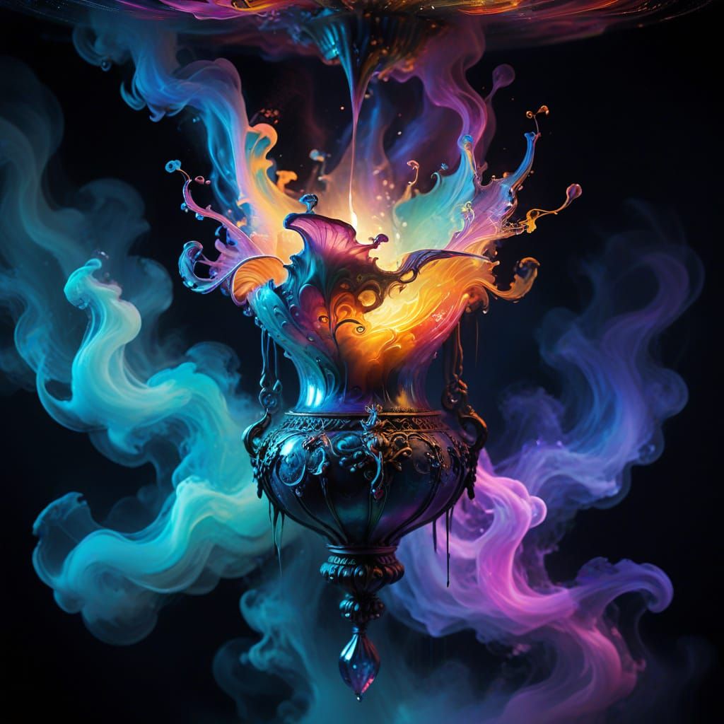 Surreal Spirit Vessel in Vibrant Dreamlike Colors