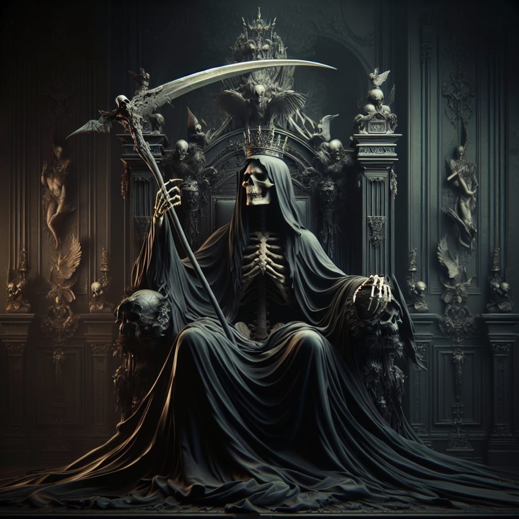Grim Reaper on Throne: Digital Matte Painting