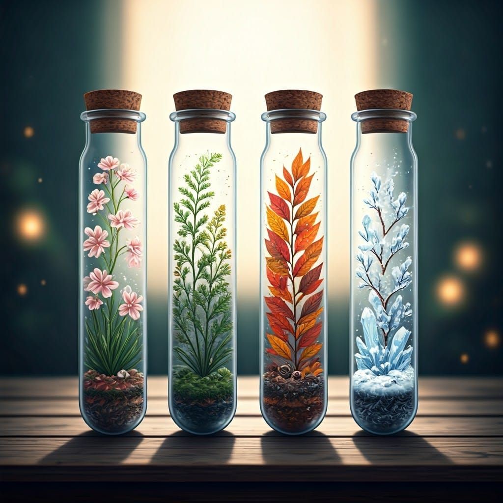 Seasonal Miniature Worlds in Delicate Glass